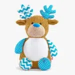 Blue reindeer personalized stuffed animal - Rakel