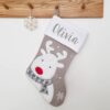 Personalized moose Christmas stocking