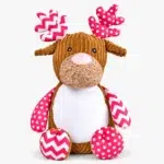 Pink reindeer stuffed animal