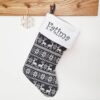 Red and white Christmas stocking with name and snowman