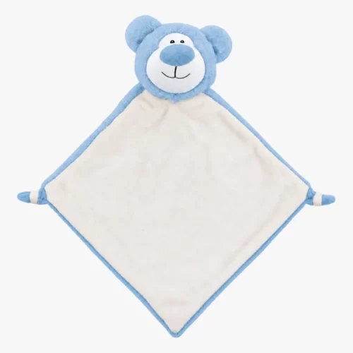 Soft blue bear comforter for babies