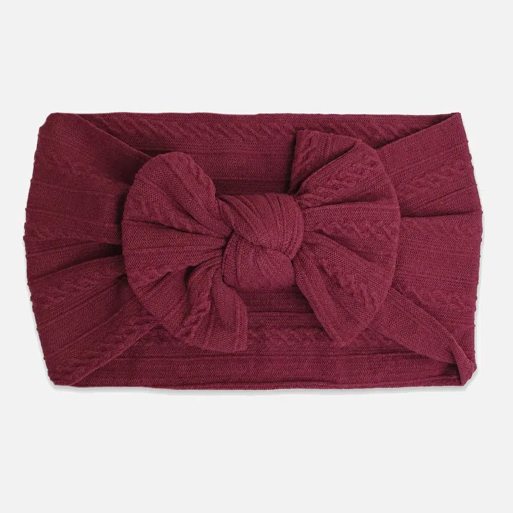 Headband for baby in burgundy nylon
