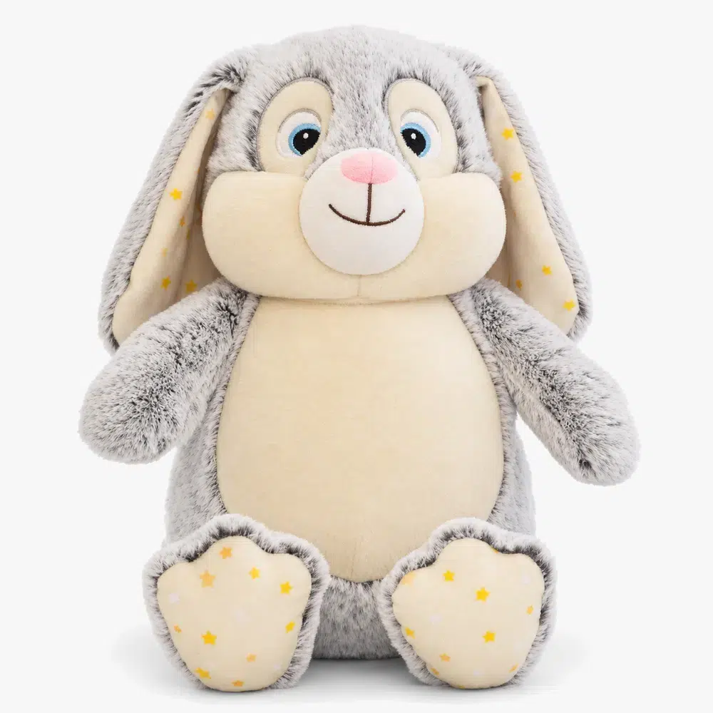 Gray rabbit with yellow stars