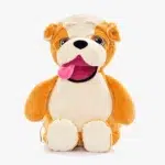 Bulldog soft toy with name embroidered