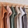 Bath cape with names in six different colors