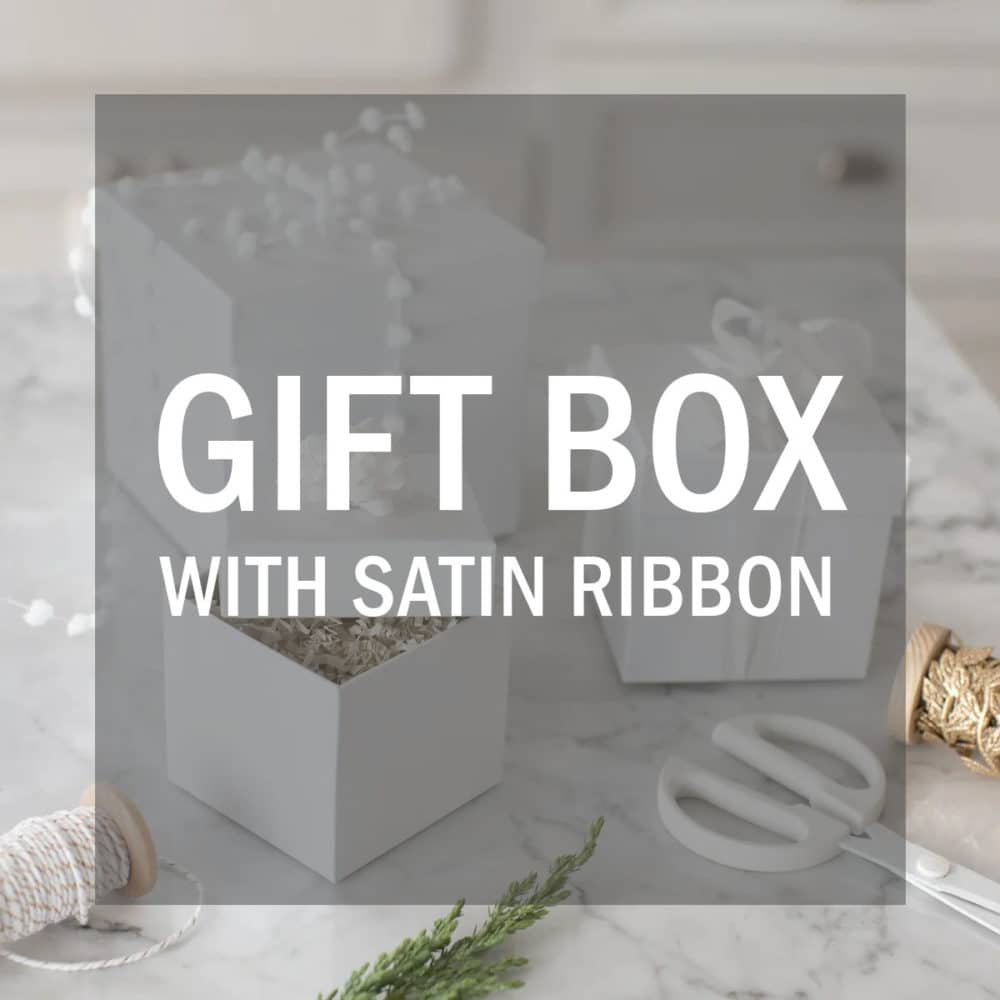 Gift box with satin ribbon