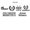 Embroidery design options for personalized golf towel