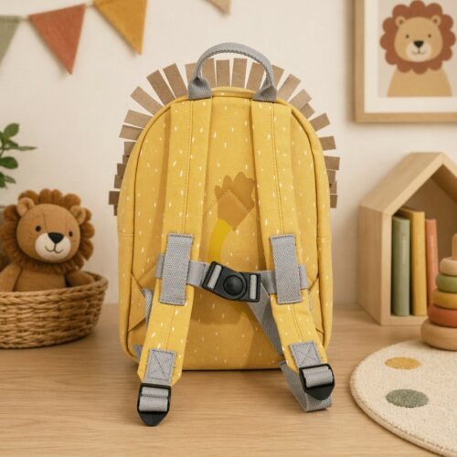 Personalized backpack - Mr. Lion Cute yellow lion-themed children's backpack.