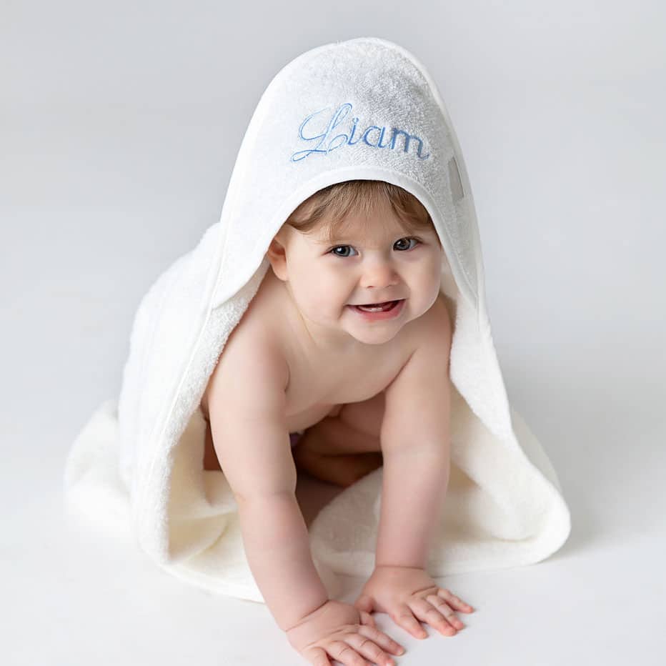 Personalized bath cape with name - Mysig white