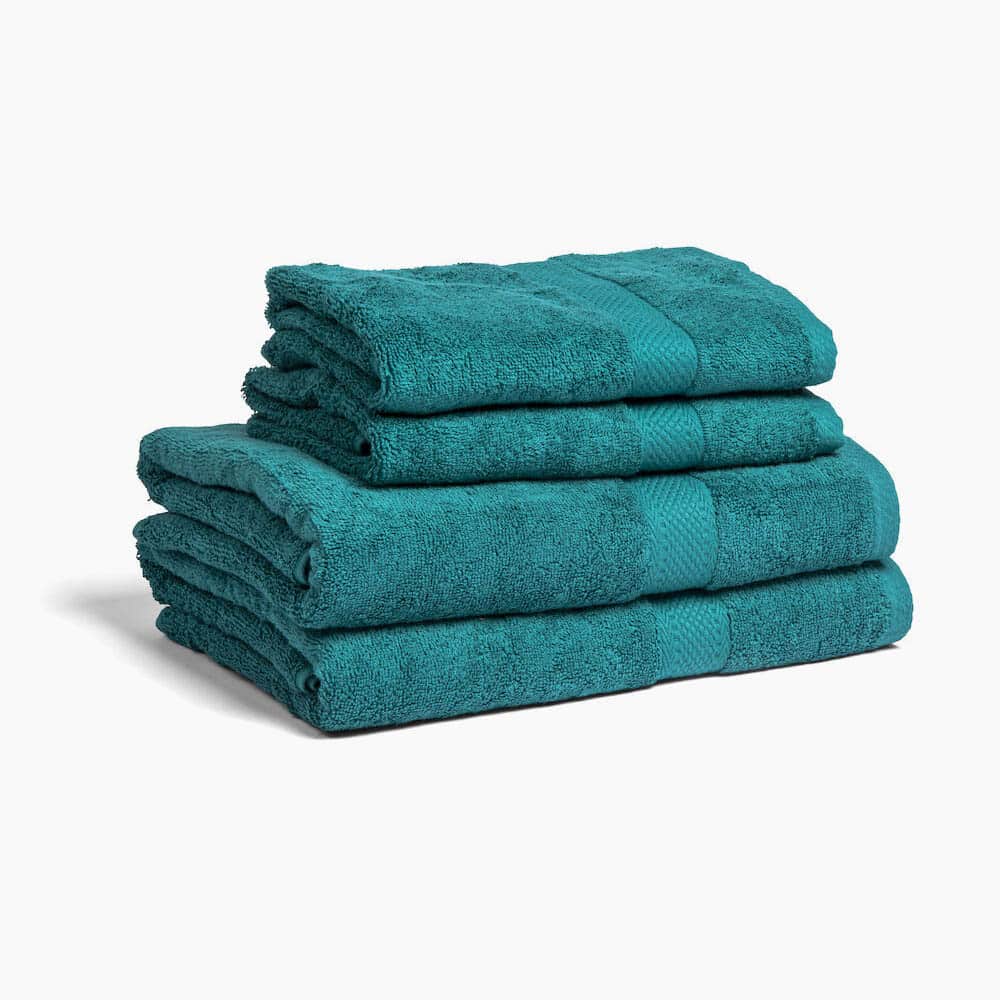 petrol-handduk.jpg Dark green personalized towel with name