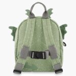 Backpack with dragon motif seen from the back