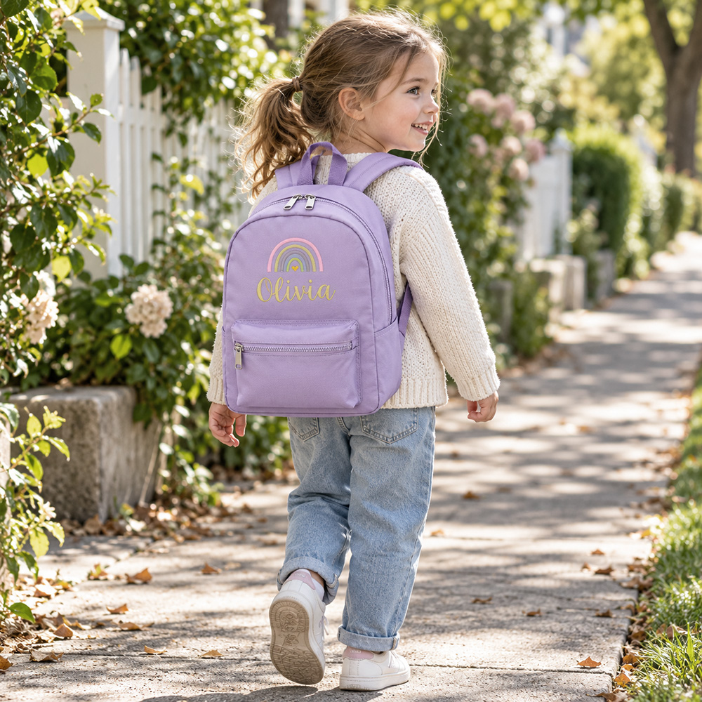 Personalized kids backpack in pastel colours with name