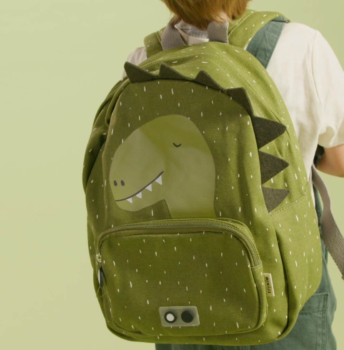Personalized dinosaur backpack with embroidered name