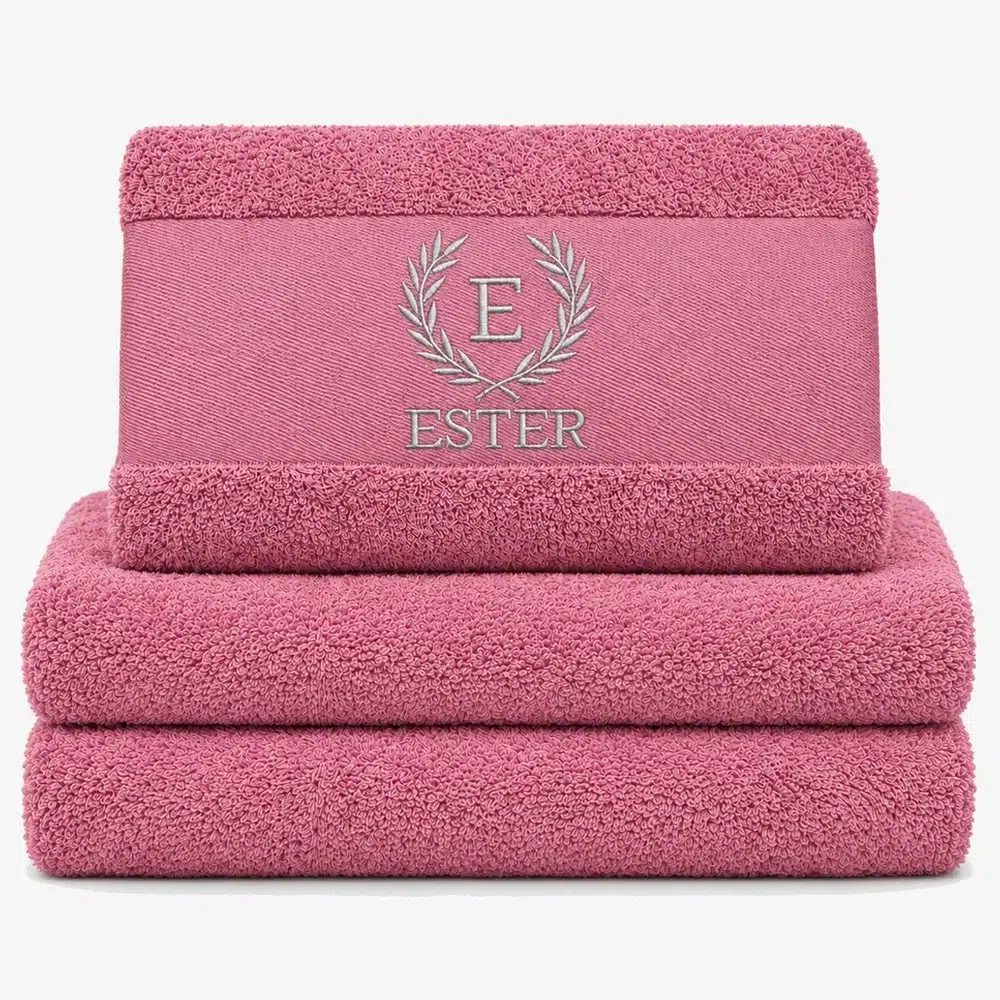magnolia colored towel with name embroidered magnolia colored towel with name embroidered