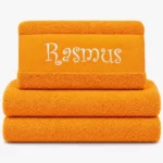 Personalized Towel in orange color with name