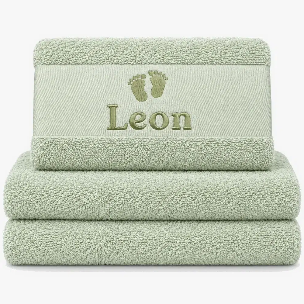 pastel mint colored towel with name embroidered pastel mint colored towel with name embroidered