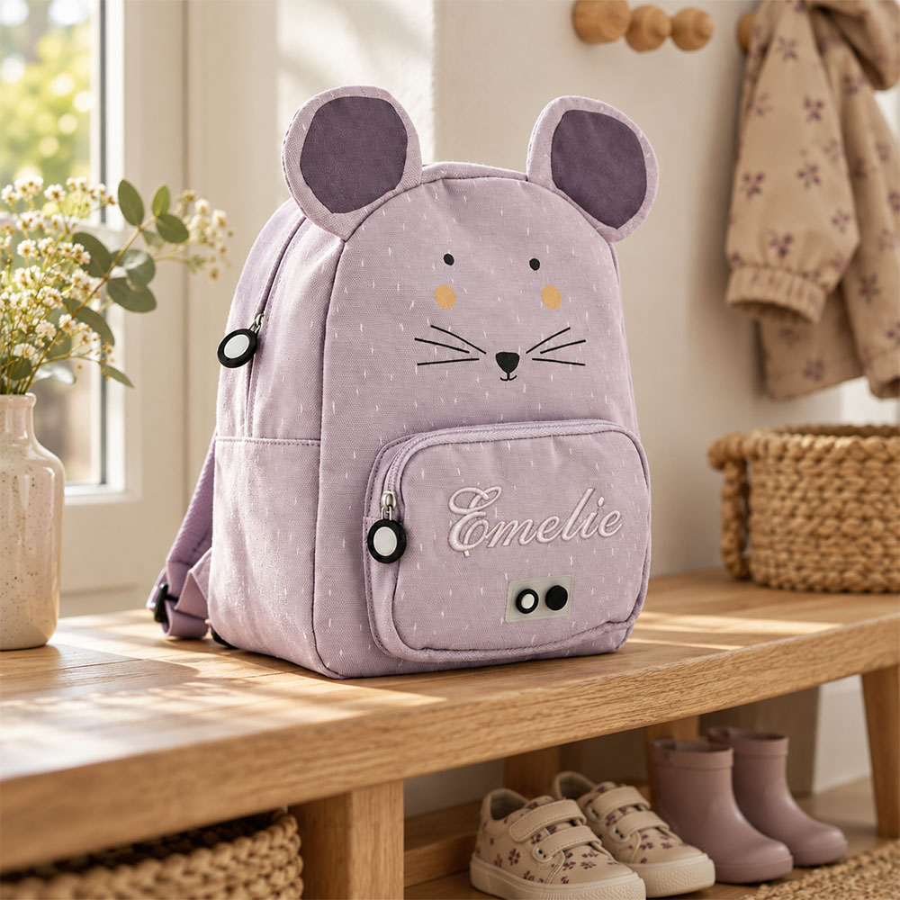 Personalized mouse backpack with embroidered name