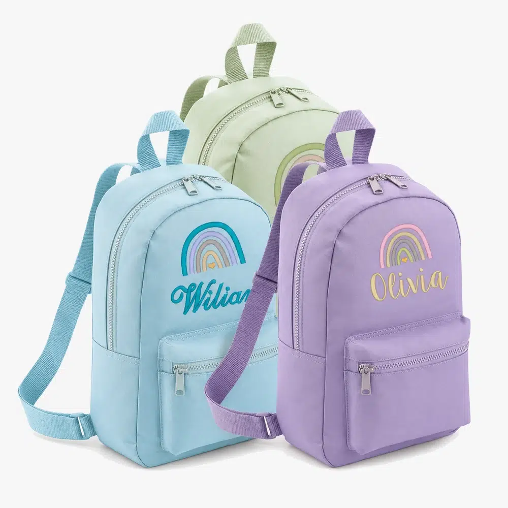 Personalized backpack for kids in pastel colors