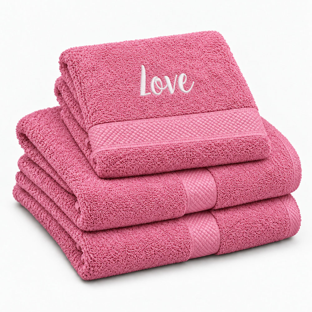 Pink personalized towel with name Pink personalized towel with name