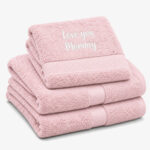Light pink personalized towel with name