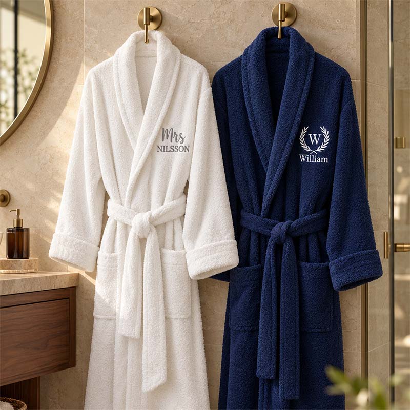 Personalized bathrobe with name, OEKO-TEX