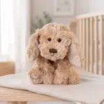 Buddy the dog soft toy, 25 cm, Bukowski, lifestyle image