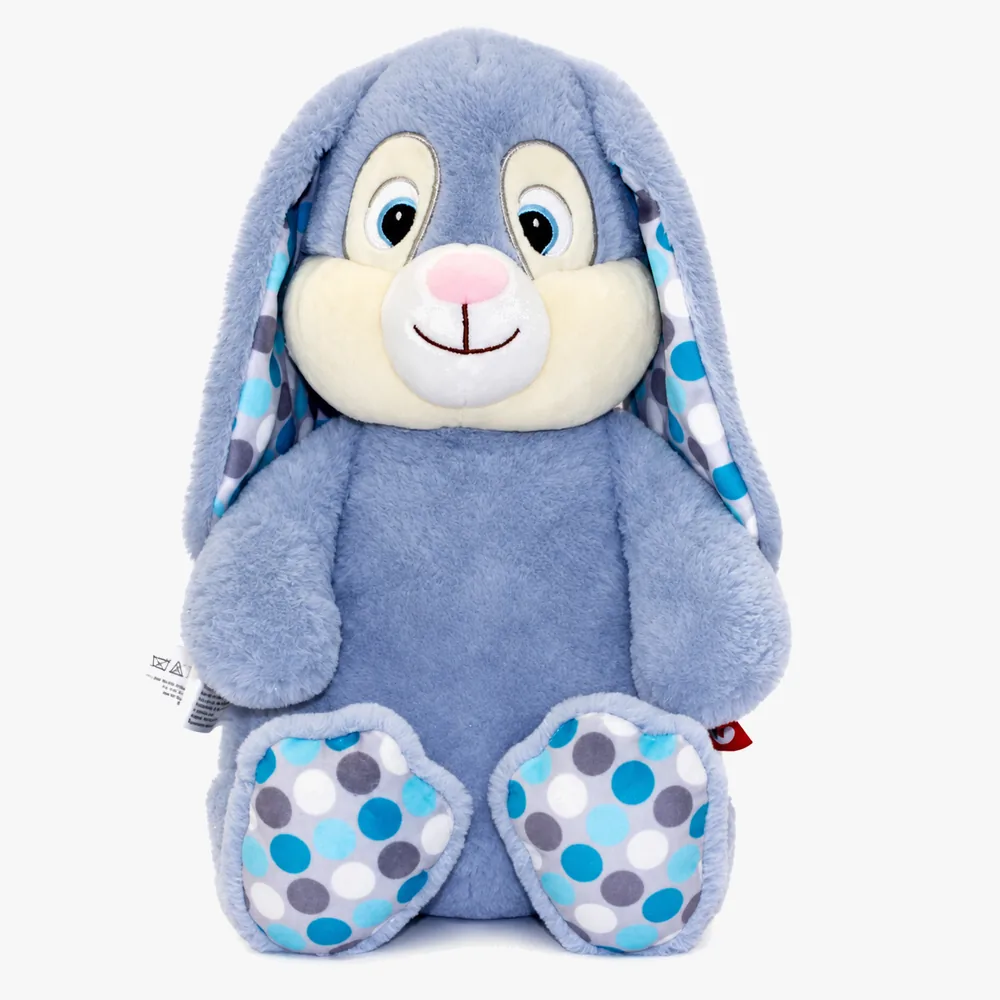 Blue Rabbit Soft Toy - Polka Blue rabbit soft toy with polka dot feet